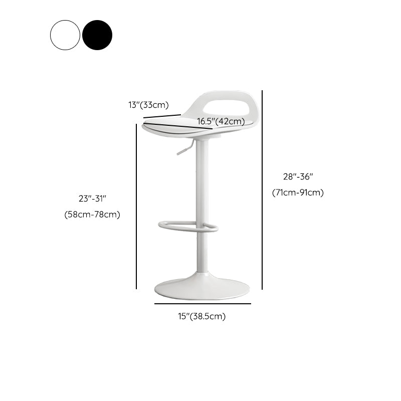 Modern Adjustable Height Swivel Low Back Bar Stool with Footrest Clearhalo 'Bar Furniture' 'Bar Stools' 'bar_stools' 'furn' 'furn_bar_stools' 'Furniture' 'Kitchen & Dining Furniture' 7686652