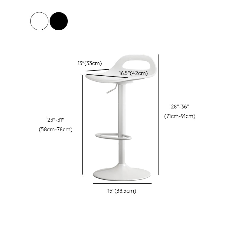 Modern Adjustable Height Swivel Low Back Bar Stool with Footrest Clearhalo 'Bar Furniture' 'Bar Stools' 'bar_stools' 'furn' 'furn_bar_stools' 'Furniture' 'Kitchen & Dining Furniture' 7686653