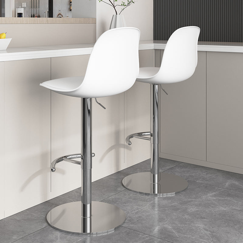 Modern Adjustable Height Swivel Low Back Bar Stool with Metal Base