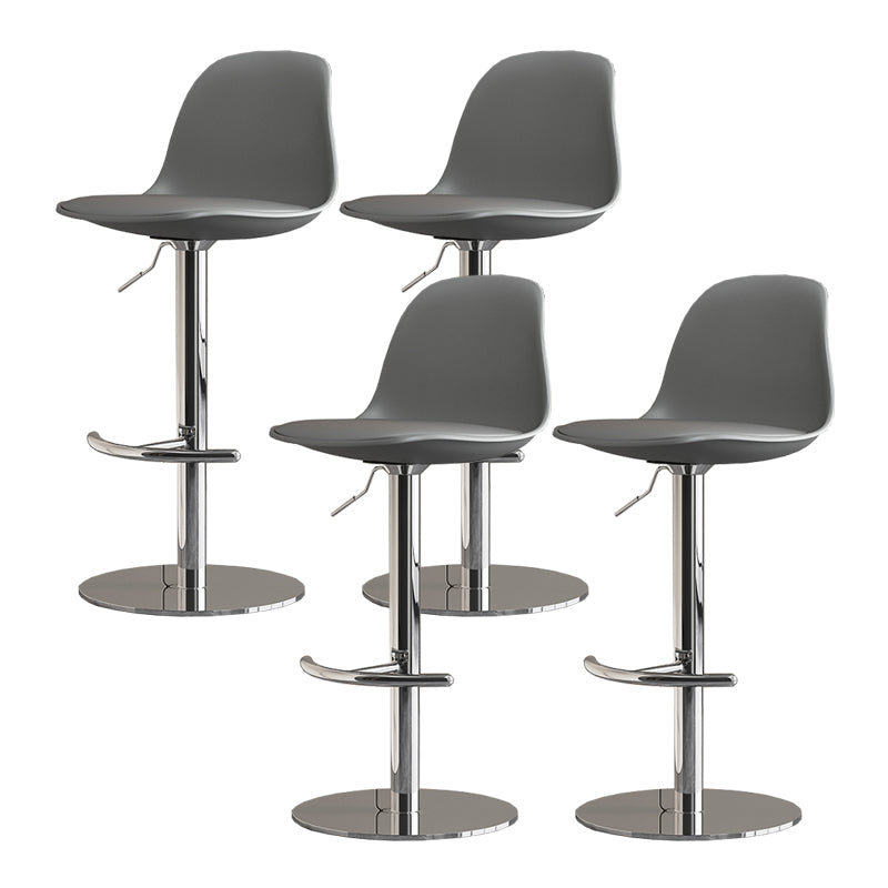 Modern Adjustable Height Swivel Low Back Bar Stool with Metal Base