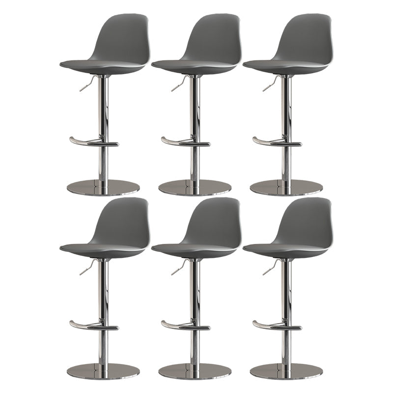 Modern Adjustable Height Swivel Low Back Bar Stool with Metal Base