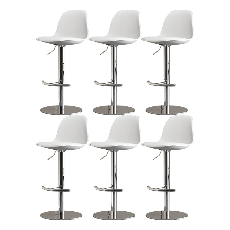 Modern Adjustable Height Swivel Low Back Bar Stool with Metal Base