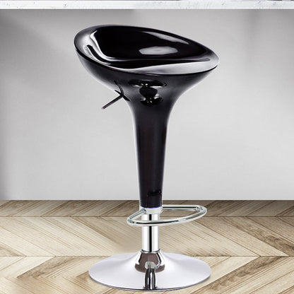 Modern Adjustable Height Swivel Armless Bar Stool with Metal Base Black 1 Piece Clearhalo 'Bar Furniture' 'Bar Stools' 'bar_stools' 'furn' 'furn_bar_stools' 'Furniture' 'Kitchen & Dining Furniture' 7686682
