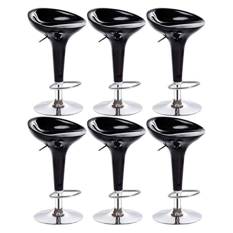 Modern Adjustable Height Swivel Armless Bar Stool with Metal Base Black 6 Piece Set Clearhalo 'Bar Furniture' 'Bar Stools' 'bar_stools' 'furn' 'furn_bar_stools' 'Furniture' 'Kitchen & Dining Furniture' 7686688