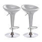Modern Adjustable Height Swivel Armless Bar Stool with Metal Base Silver 2 Piece Set Clearhalo 'Bar Furniture' 'Bar Stools' 'bar_stools' 'furn' 'furn_bar_stools' 'Furniture' 'Kitchen & Dining Furniture' 7686694
