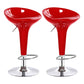 Modern Adjustable Height Swivel Armless Bar Stool with Metal Base Red 2 Piece Set Clearhalo 'Bar Furniture' 'Bar Stools' 'bar_stools' 'furn' 'furn_bar_stools' 'Furniture' 'Kitchen & Dining Furniture' 7686702