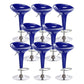 Modern Adjustable Height Swivel Armless Bar Stool with Metal Base Royal Blue 8 Piece Set Clearhalo 'Bar Furniture' 'Bar Stools' 'bar_stools' 'furn' 'furn_bar_stools' 'Furniture' 'Kitchen & Dining Furniture' 7686715