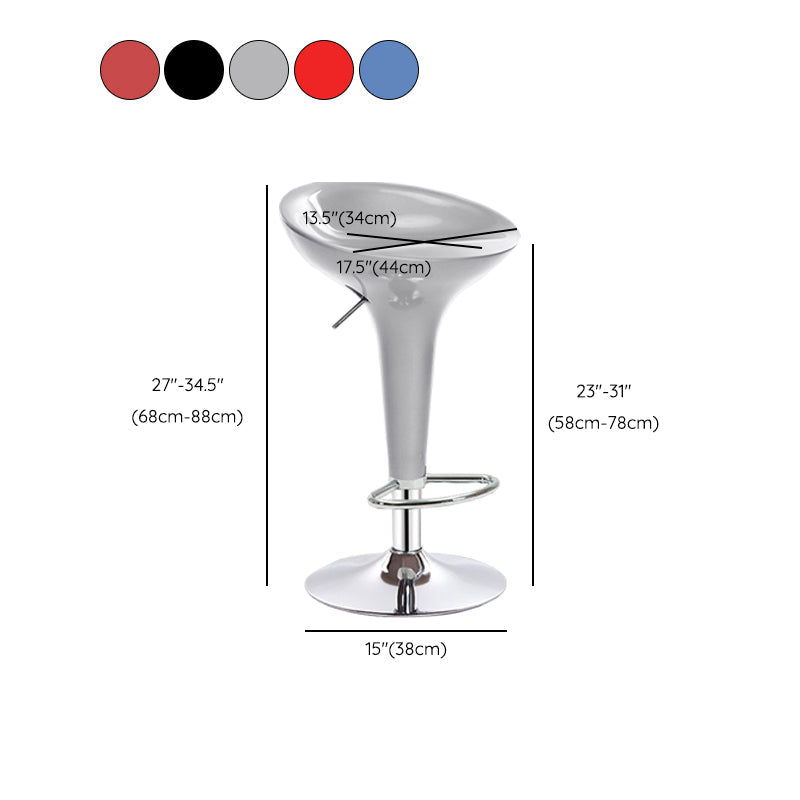 Modern Adjustable Height Swivel Armless Bar Stool with Metal Base Clearhalo 'Bar Furniture' 'Bar Stools' 'bar_stools' 'furn' 'furn_bar_stools' 'Furniture' 'Kitchen & Dining Furniture' 7686716