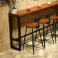 Industrial Low Back Counter & Bar Stool in Black and Brown for Restaurant Clearhalo 'Bar Furniture' 'Bar Stools' 'bar_stools' 'furn' 'furn_bar_stools' 'Furniture' 'Kitchen & Dining Furniture' 7686717