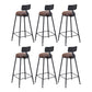 Industrial Low Back Counter & Bar Stool in Black and Brown for Restaurant Brown-Black 6 Piece Set Upholstered Clearhalo 'Bar Furniture' 'Bar Stools' 'bar_stools' 'furn' 'furn_bar_stools' 'Furniture' 'Kitchen & Dining Furniture' 7686721