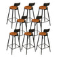 Industrial Low Back Counter & Bar Stool in Black and Brown for Restaurant Brown-Black 8 Piece Set Non-Upholstered Clearhalo 'Bar Furniture' 'Bar Stools' 'bar_stools' 'furn' 'furn_bar_stools' 'Furniture' 'Kitchen & Dining Furniture' 7686732