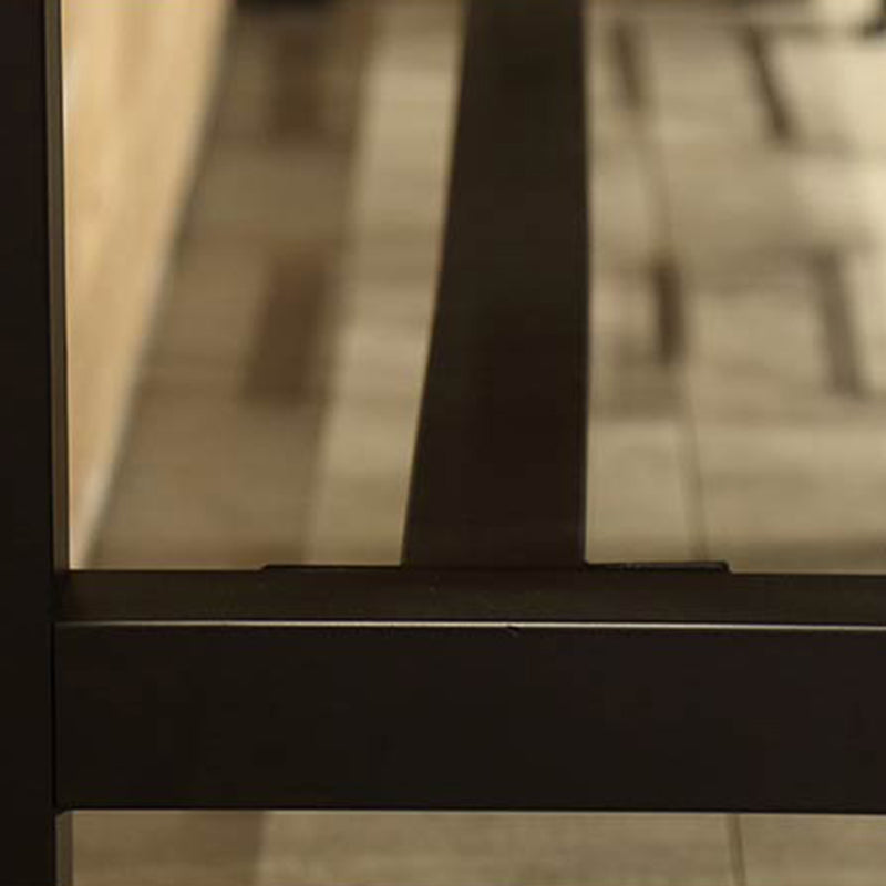 Industrial Low Back Counter & Bar Stool in Black and Brown for Restaurant Clearhalo 'Bar Furniture' 'Bar Stools' 'bar_stools' 'furn' 'furn_bar_stools' 'Furniture' 'Kitchen & Dining Furniture' 7686734