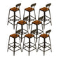 Industrial Low Back Counter & Bar Stool in Black and Brown for Restaurant Dark Brown Black 8 Piece Set Non-Upholstered Clearhalo 'Bar Furniture' 'Bar Stools' 'bar_stools' 'furn' 'furn_bar_stools' 'Furniture' 'Kitchen & Dining Furniture' 7686738