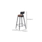 Industrial Low Back Counter & Bar Stool in Black and Brown for Restaurant Clearhalo 'Bar Furniture' 'Bar Stools' 'bar_stools' 'furn' 'furn_bar_stools' 'Furniture' 'Kitchen & Dining Furniture' 7686739