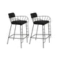 Contemporary Indoor Metal Legs Upholstered Bar Stool with Footrest