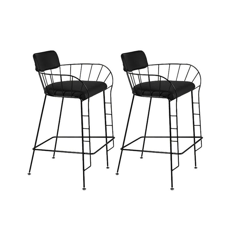 Contemporary Indoor Metal Legs Upholstered Bar Stool with Footrest