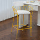 Contemporary Indoor Metal Legs Upholstered Bar Stool with Footrest