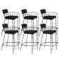 Contemporary Indoor Metal Legs Upholstered Bar Stool with Footrest