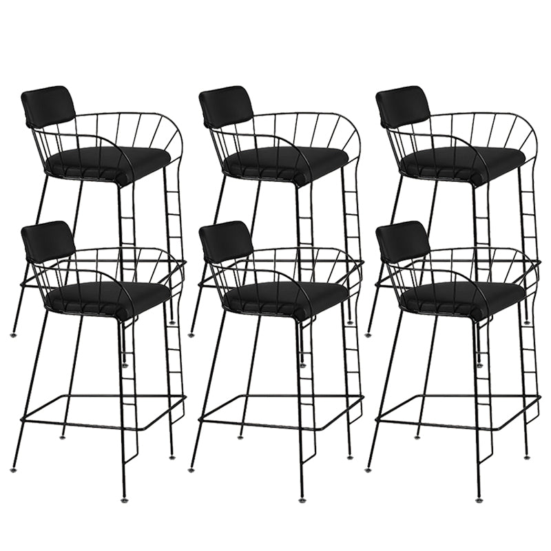 Contemporary Indoor Metal Legs Upholstered Bar Stool with Footrest