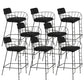 Contemporary Indoor Metal Legs Upholstered Bar Stool with Footrest