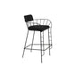 Contemporary Indoor Metal Legs Upholstered Bar Stool with Footrest