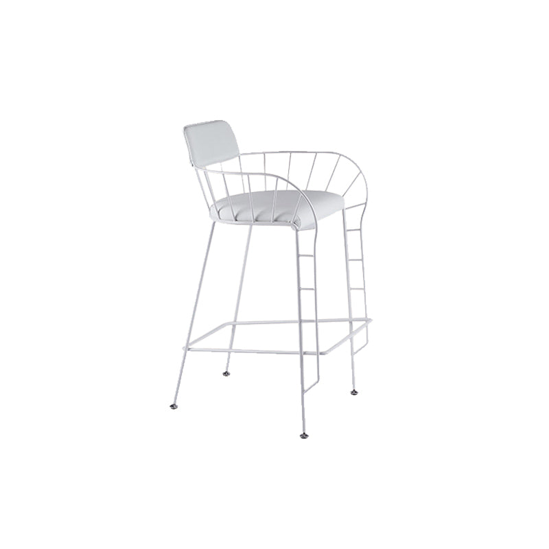 Contemporary Indoor Metal Legs Upholstered Bar Stool with Footrest