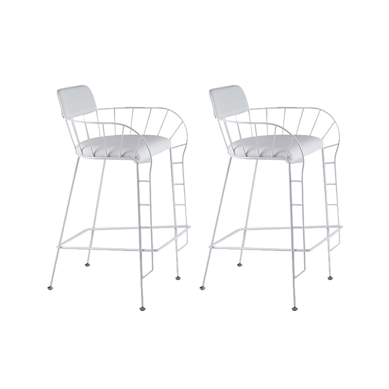 Contemporary Indoor Metal Legs Upholstered Bar Stool with Footrest