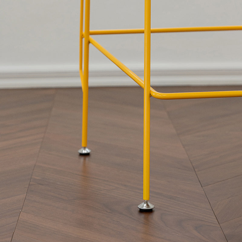 Contemporary Indoor Metal Legs Upholstered Bar Stool with Footrest