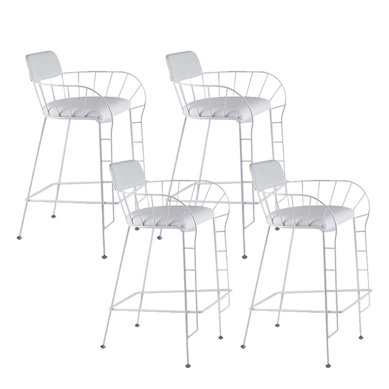 Contemporary Indoor Metal Legs Upholstered Bar Stool with Footrest