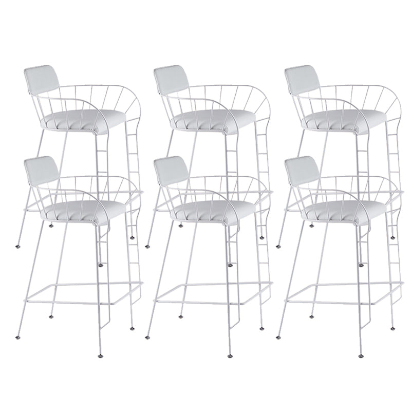 Contemporary Indoor Metal Legs Upholstered Bar Stool with Footrest