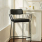 Contemporary Indoor Metal Legs Upholstered Bar Stool with Footrest