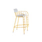 Contemporary Indoor Metal Legs Upholstered Bar Stool with Footrest