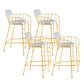 Contemporary Indoor Metal Legs Upholstered Bar Stool with Footrest