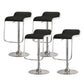 Modern Adjustable Height Swivel Faux Leather Bar Stool with Footrest