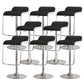 Modern Adjustable Height Swivel Faux Leather Bar Stool with Footrest