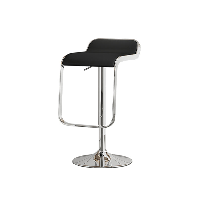 Modern Adjustable Height Swivel Faux Leather Bar Stool with Footrest