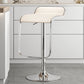 Modern Adjustable Height Swivel Faux Leather Bar Stool with Footrest