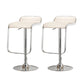 Modern Adjustable Height Swivel Faux Leather Bar Stool with Footrest