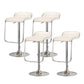 Modern Adjustable Height Swivel Faux Leather Bar Stool with Footrest