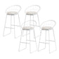 Contemporary Living Room Metal Legs Upholstered Bar Stool with Footrest