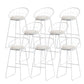 Contemporary Living Room Metal Legs Upholstered Bar Stool with Footrest