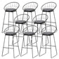 Contemporary Living Room Metal Legs Upholstered Bar Stool with Footrest