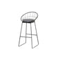 Contemporary Living Room Metal Legs Upholstered Bar Stool with Footrest