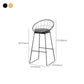 Contemporary Living Room Metal Legs Upholstered Bar Stool with Footrest
