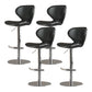 Modern Faux Leather Adjustable Height Swivel Bar Stool with Footrest Black 4 Piece Set Clearhalo 'Bar Furniture' 'Bar Stools' 'bar_stools' 'furn' 'furn_bar_stools' 'Furniture' 'Kitchen & Dining Furniture' 7686824