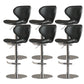 Modern Faux Leather Adjustable Height Swivel Bar Stool with Footrest Black 6 Piece Set Clearhalo 'Bar Furniture' 'Bar Stools' 'bar_stools' 'furn' 'furn_bar_stools' 'Furniture' 'Kitchen & Dining Furniture' 7686825