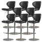 Modern Faux Leather Adjustable Height Swivel Bar Stool with Footrest Black 8 Piece Set Clearhalo 'Bar Furniture' 'Bar Stools' 'bar_stools' 'furn' 'furn_bar_stools' 'Furniture' 'Kitchen & Dining Furniture' 7686828