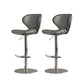 Modern Faux Leather Adjustable Height Swivel Bar Stool with Footrest Gray 2 Piece Set Clearhalo 'Bar Furniture' 'Bar Stools' 'bar_stools' 'furn' 'furn_bar_stools' 'Furniture' 'Kitchen & Dining Furniture' 7686832