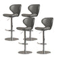 Modern Faux Leather Adjustable Height Swivel Bar Stool with Footrest Gray 4 Piece Set Clearhalo 'Bar Furniture' 'Bar Stools' 'bar_stools' 'furn' 'furn_bar_stools' 'Furniture' 'Kitchen & Dining Furniture' 7686834