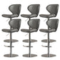Modern Faux Leather Adjustable Height Swivel Bar Stool with Footrest Gray 6 Piece Set Clearhalo 'Bar Furniture' 'Bar Stools' 'bar_stools' 'furn' 'furn_bar_stools' 'Furniture' 'Kitchen & Dining Furniture' 7686836